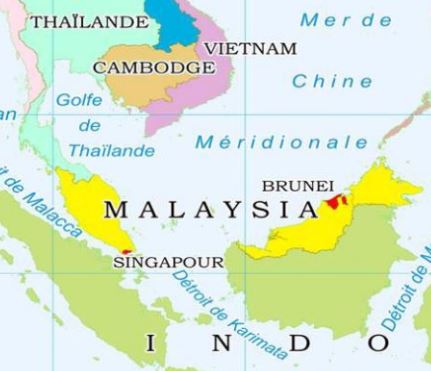 Carte Singapour Malaisie